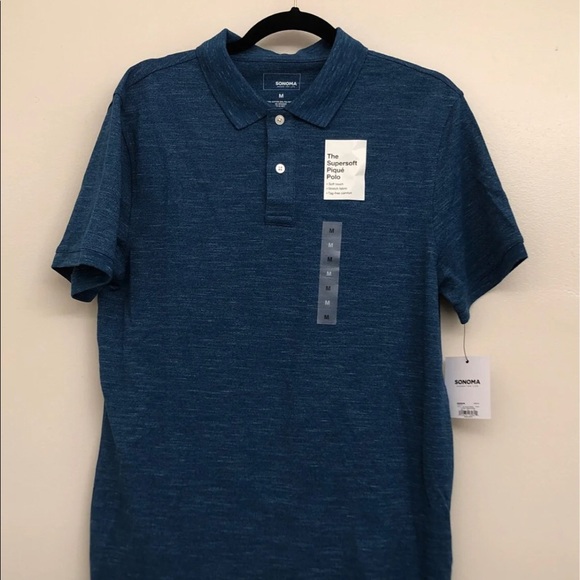 NWT - Sonoma Mens Polo Shirt - Blue - Picture 2 of 5